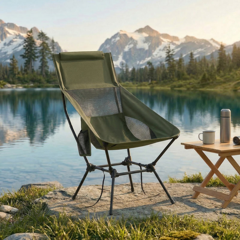 Chaise de plage légère pliante, hauteur réglable, Green