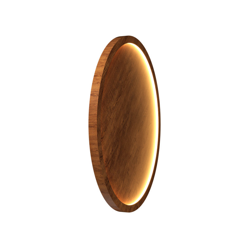 Plafonnier encastré 1 lumière DEL Naiá, H 2,54 po x l 21,26 po x P 21,26 po, Imbuia