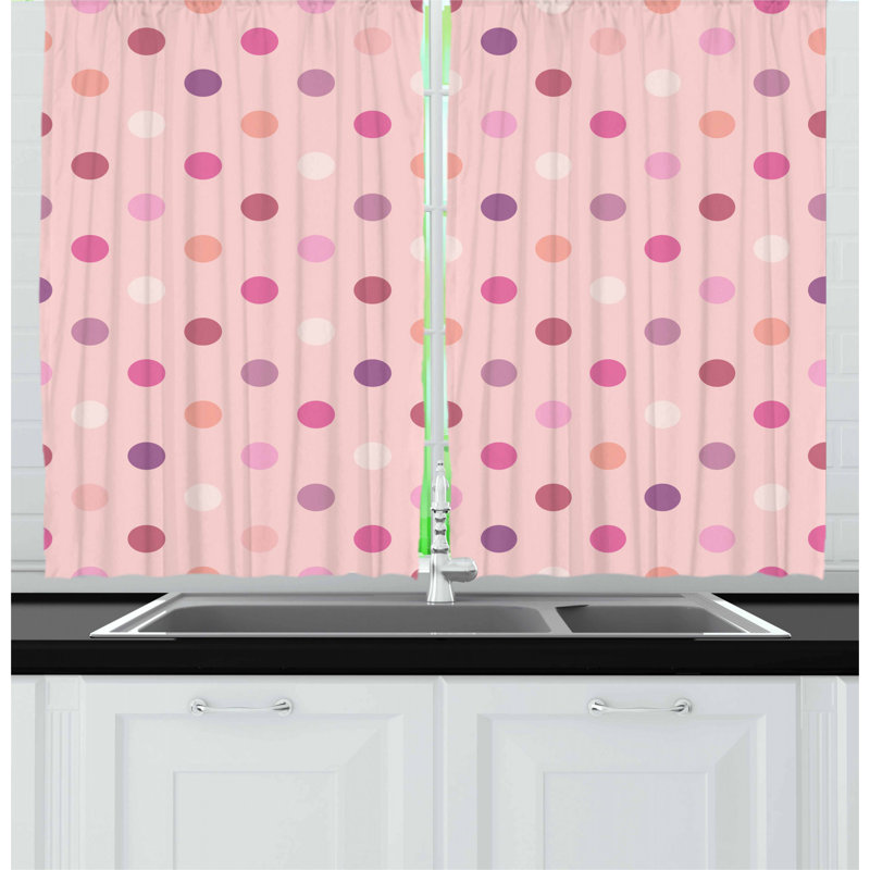 Polka Dots Tailored Kitchen Curtain