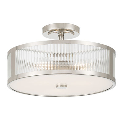 Gabrie 15.75" Wide 3-Light Semi-Flush Mount