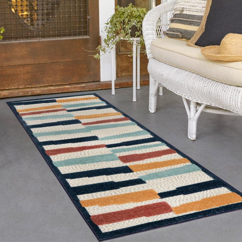 Berberia Geometric Indoor / Outdoor Rug, Runner 2' x 8'