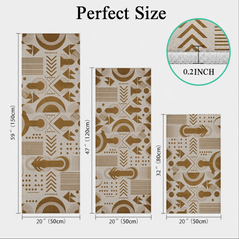 Tapis de cuisine géométriques lavables antidérapants