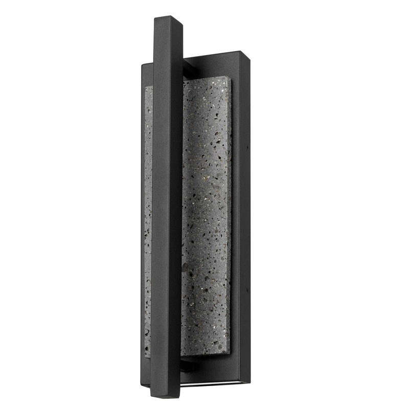Dakota LED Wall Sconce with Natural Travertine Stone Inset, Backlight & Downlight, 3-CCT Selectable, Dimmable, Wet Rated, ADA Compliant
