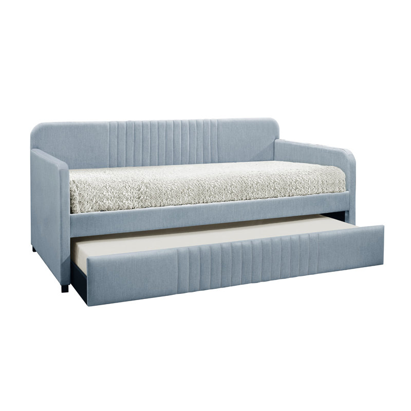 Lit de jour simple avec couchette Aaru, Bleu clair