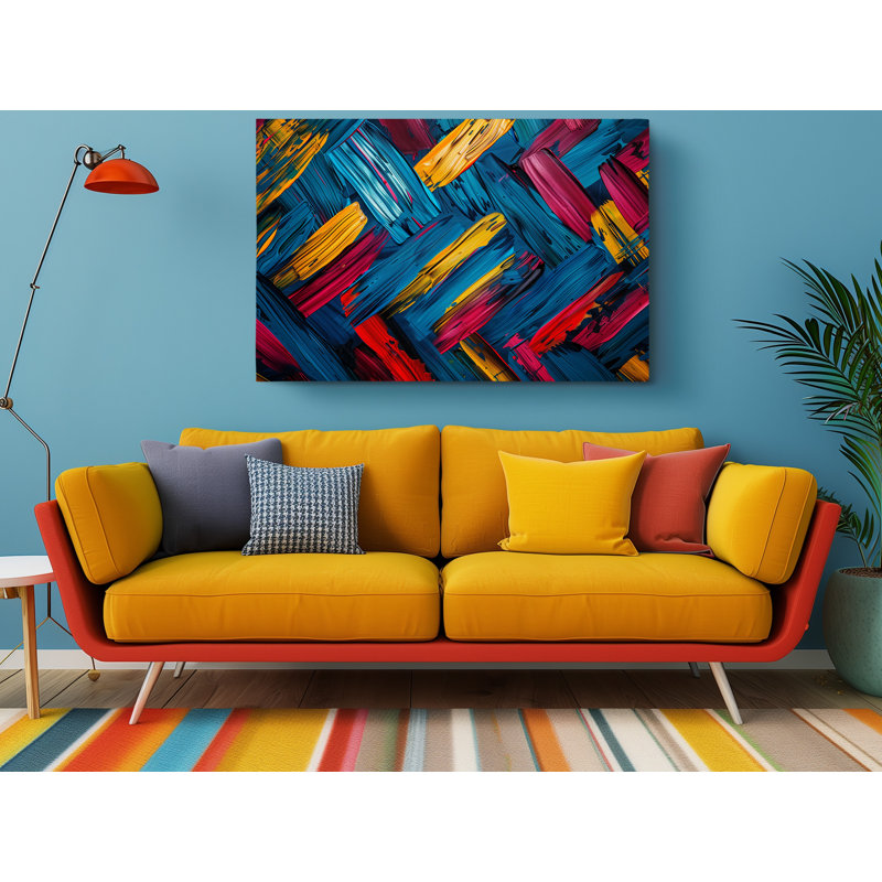 Impression sur toile de formes abstraites colorées, décoration murale moderne pour la maison et le bureau, H 16 po x l 24 po