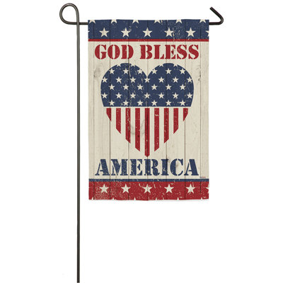 Drapeau de jardin «God Bless America» en suède