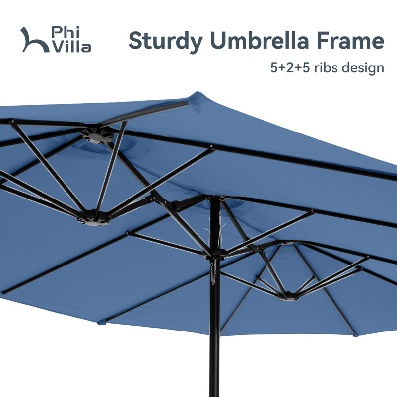 Parasol de marché rectangulaire 15 pi, Blue