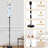 PeeNoke 68.5" Standing Floor Lamp Vintage Safari Toile Elephants Giraffes Trees Hot Dimmable Metal Pole Lamp with Linen Lampshade LED Bulb Included
