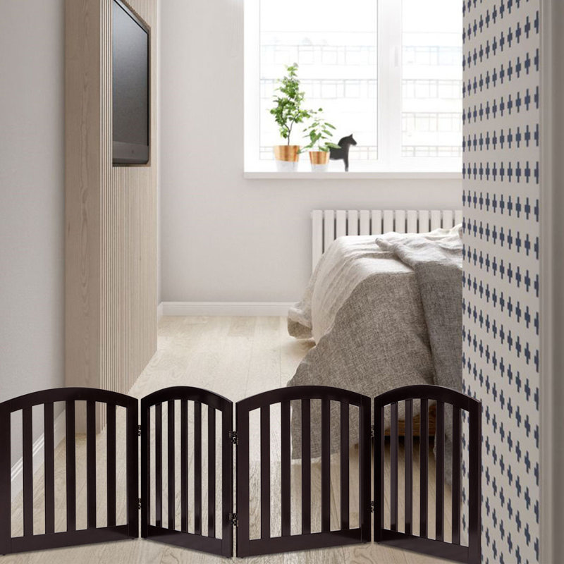 Daisetta Wood Free Standing Pet Gate, Espresso