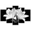 White Lilies Flowers - 5 Piece No Frame Print on Canvas