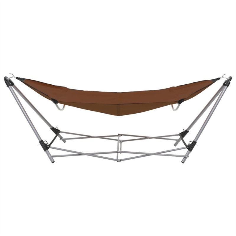 Folding Camping Hammock with Stand, Brown