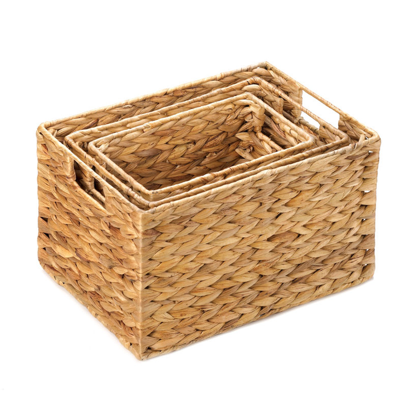 Ensemble de paniers 3 pièces en osier, Beige