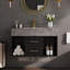 Ensemble de meuble-lavabo mural moderne flottant noir avec pierre frittée encastrable 35 po Chiverton-1957807516-1958656419-1958656418