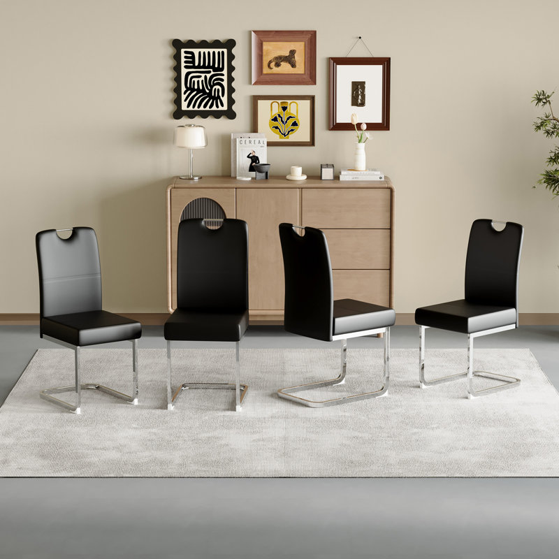 Ensemble de 4 chaises de salle à manger épaissies avec ensembles de ressorts intégrés et conception ergonomique - alliant parfaitement confort et élégance, sans les tables
