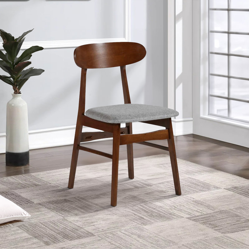 Lucho 19.5'' H Solid Wood Side Chair, Gray/Brown