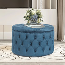 Everly Quinn Grainger 15 Wide Velvet Round Pouf Ottoman & Reviews