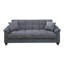 Tahira Convertible Sofa With Tapered Legs, Grey Box-Tufted Microfiber