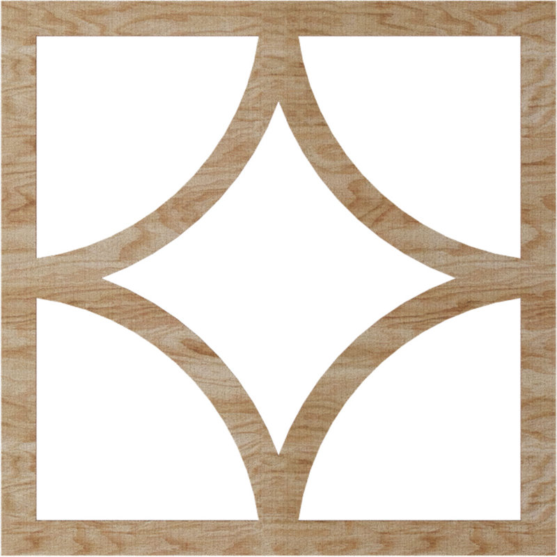 Médaillon de plafond ajouré en bois Statesman, Chêne rouge, H 34 po x l 34 po x P 0,25 po
