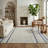 Rug Branch Maris 8' x 10' (7'10" x 10') Cream/Blue Striped Indoor Area Rug, Contemporary, Low Pile, Stain-Resistant Carpet - Living Room, Bedroom, Dining Room, and Kitchen-157739928