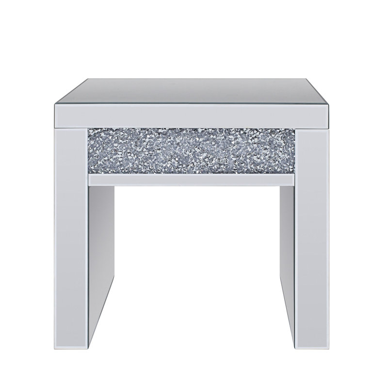 Mirrored & Faux Diamonds End Table