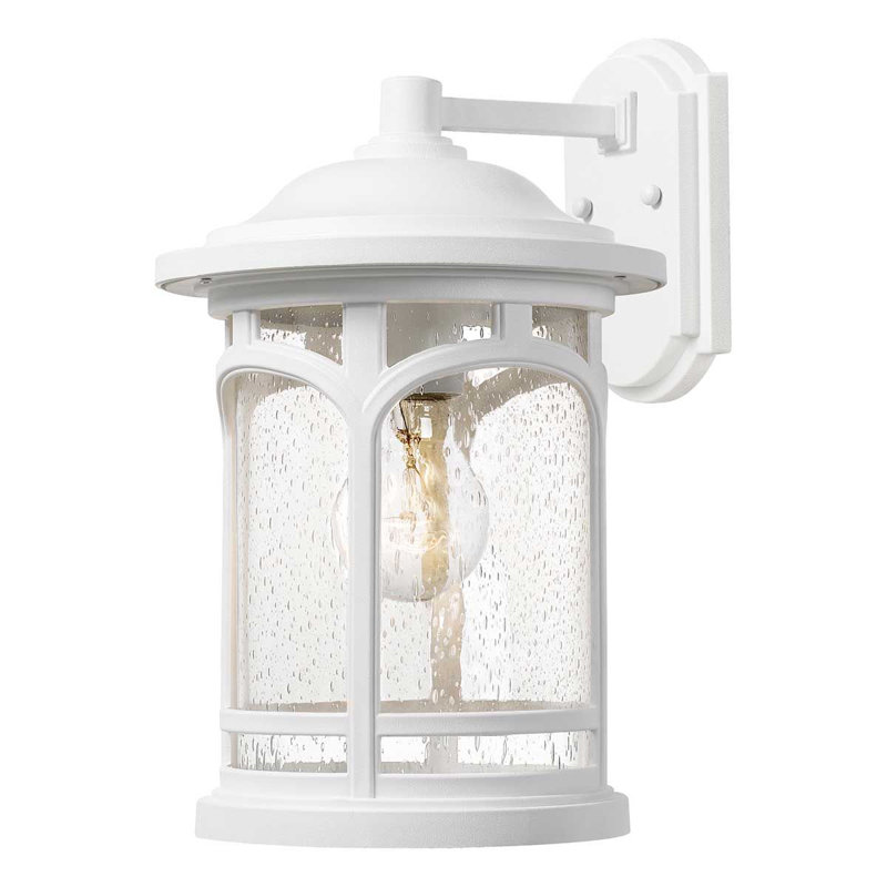 Hollydale White Outdoor Wall Lantern, 34.2cm H x 22cm W x 25.7cm D