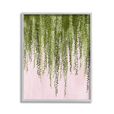 Saule, feuilles, rose, estampe numérique, art