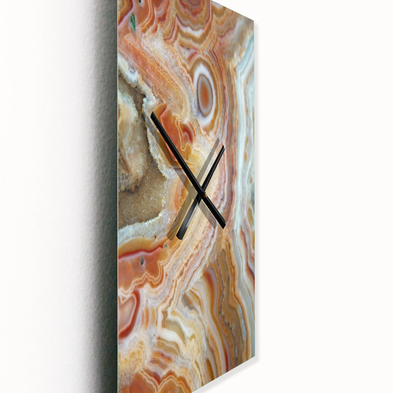 Horloge murale bandes et ovales sur agate, Grand