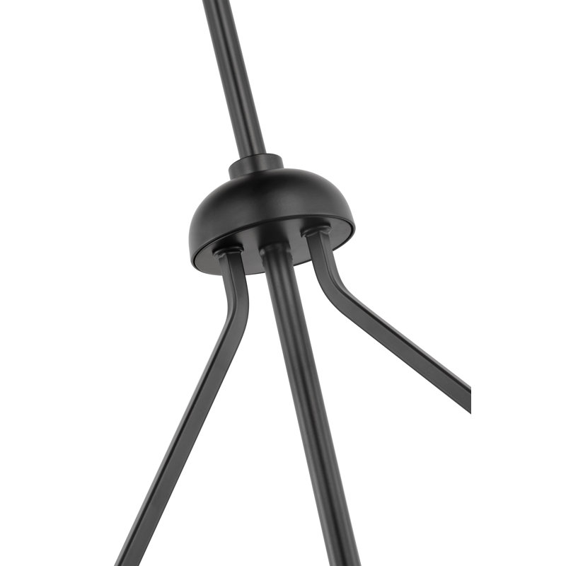 Ashanae 4 - Light Dimmable Drum Chandelier, Matte Black/Natural Brass, Natural Brass
