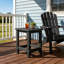 Table d'appoint extérieure 16,6 po en PEHD noir Adirondack, pieds réglables