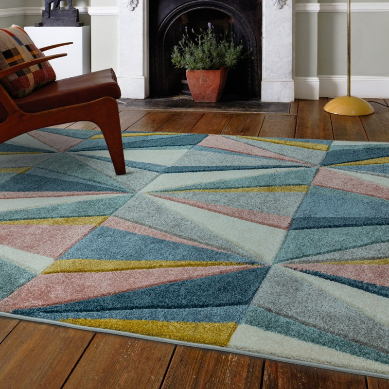 Easy To Clean Geometric Rug For Living Room, Polypropylene Plastic, Rectangle 160 x 230cm