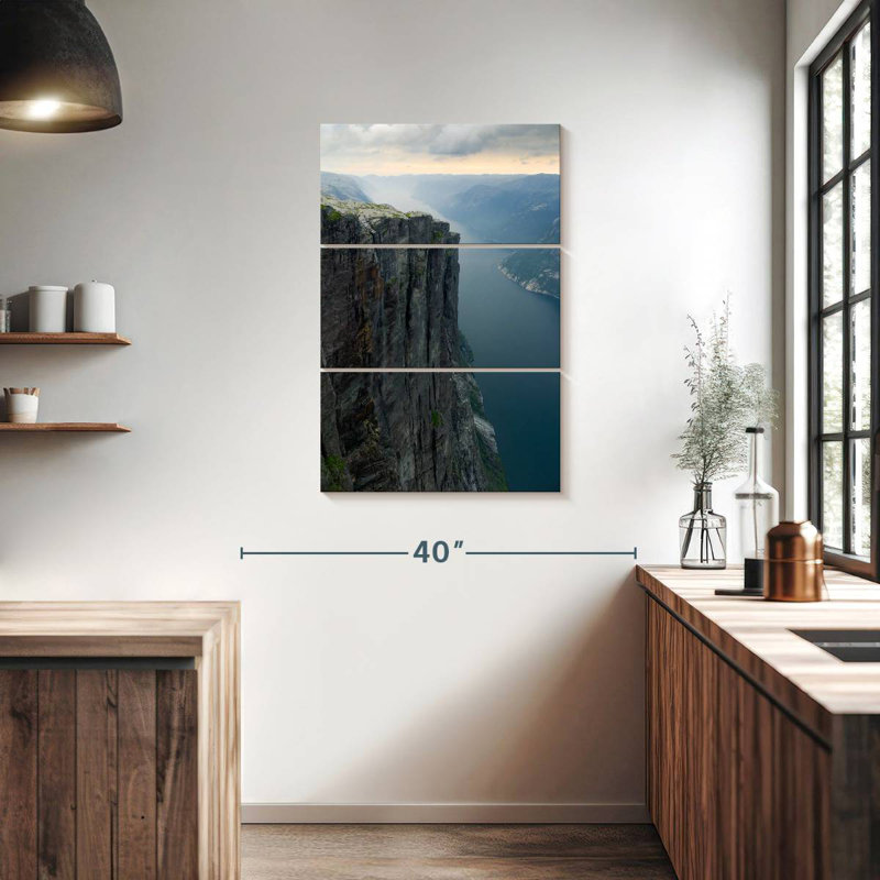 Scène de montagne Gillard Kjerag, H 38 po x l 24 po