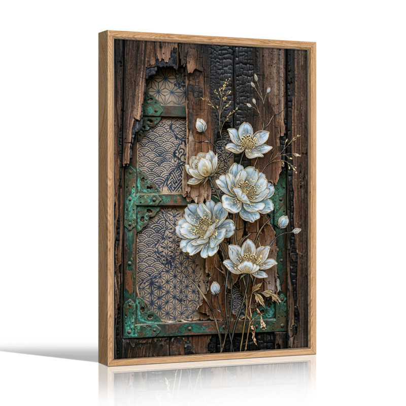 "Floral", art mural sur toile, ensemble de 1, Natural, 48"H x 32"W