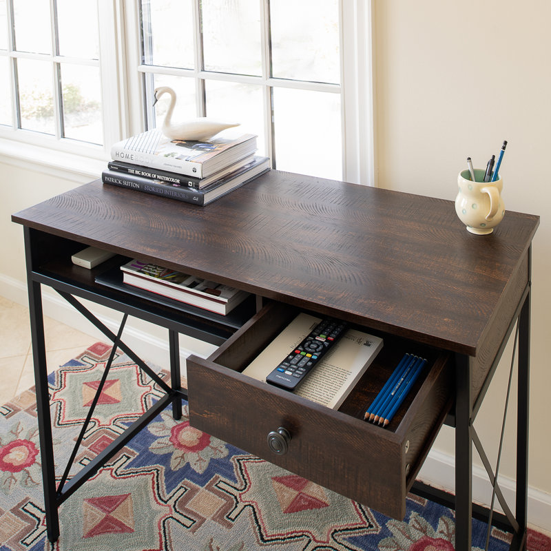 Vasiliki Desk with Metal Frame And Drawer