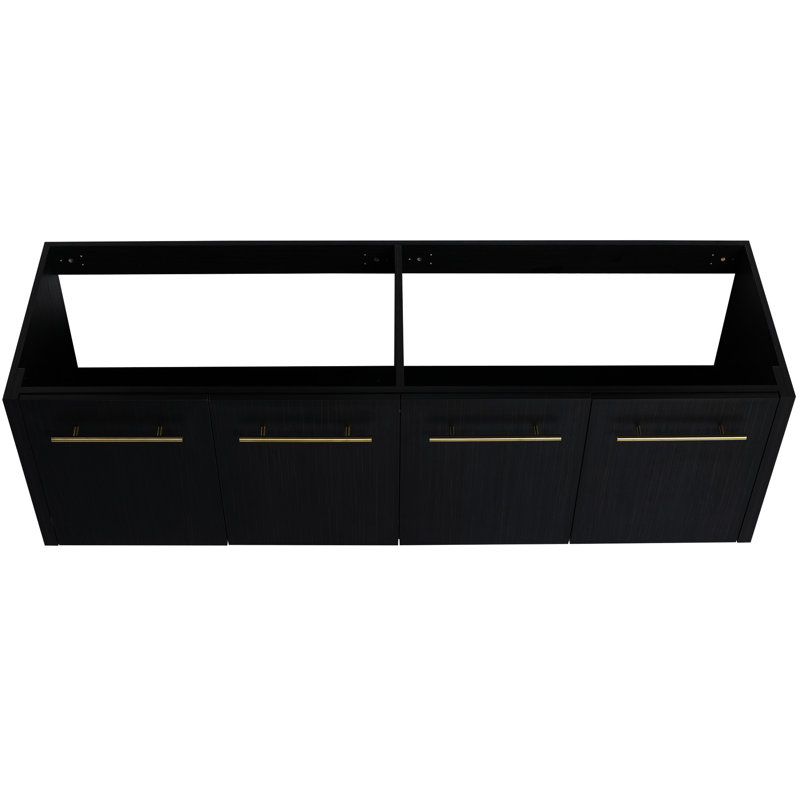 Meuble-lavabo de 60 po - Conception élégante, mécanisme de porte à fermeture en douceur, finition châtaignier noir, grand rangement au bas, contreplaqué intégré, teinte, capacité de rangement suffisante, fabrication
