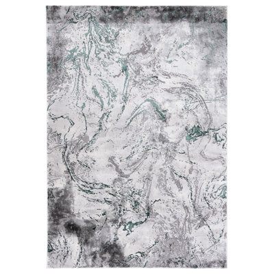 Preusser Abstract Gray/Green/Ivory Area Rug