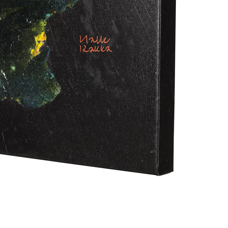Midnight Flower I a Hand Embelished Textured Canvas, 60" H x 40" W x 1.5" D