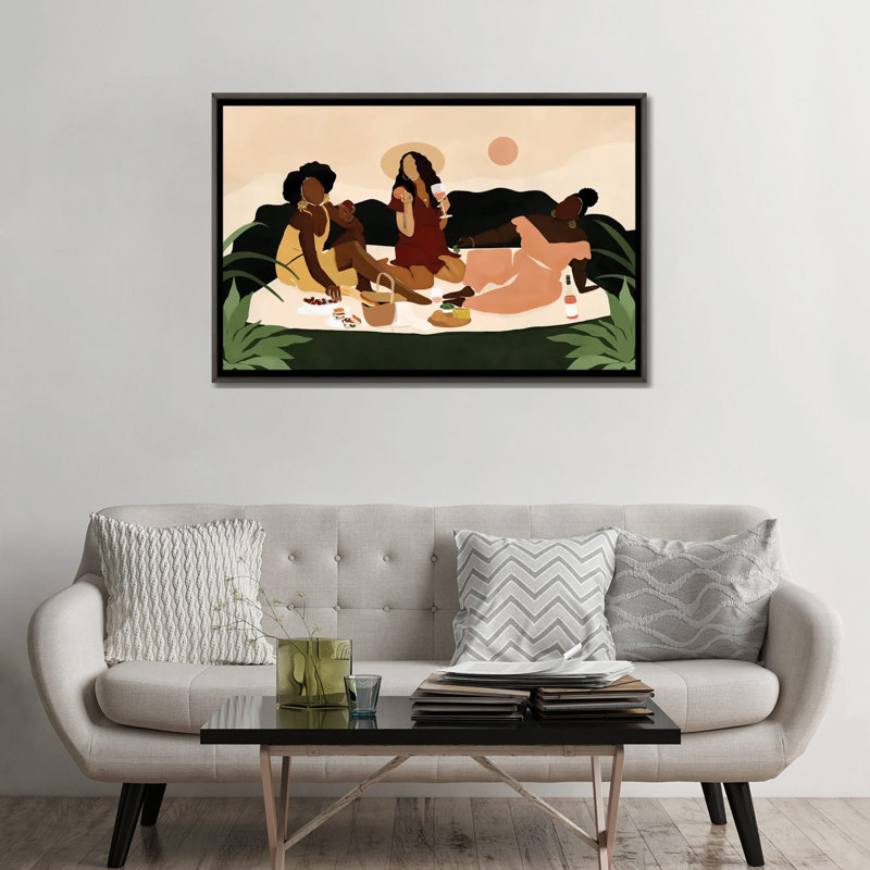 « SIS-nic » par Bria Nicole-impression d’art graphique, H 32 po x l 48 po x 1,5 po, Toile encadrée de bois rustique foncé