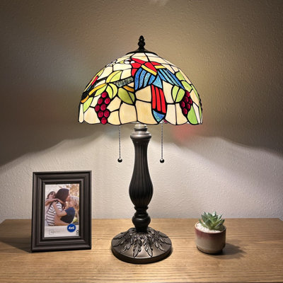 Lampe de table Berngard avec ampoules DEL en vitrail incluses H22 po