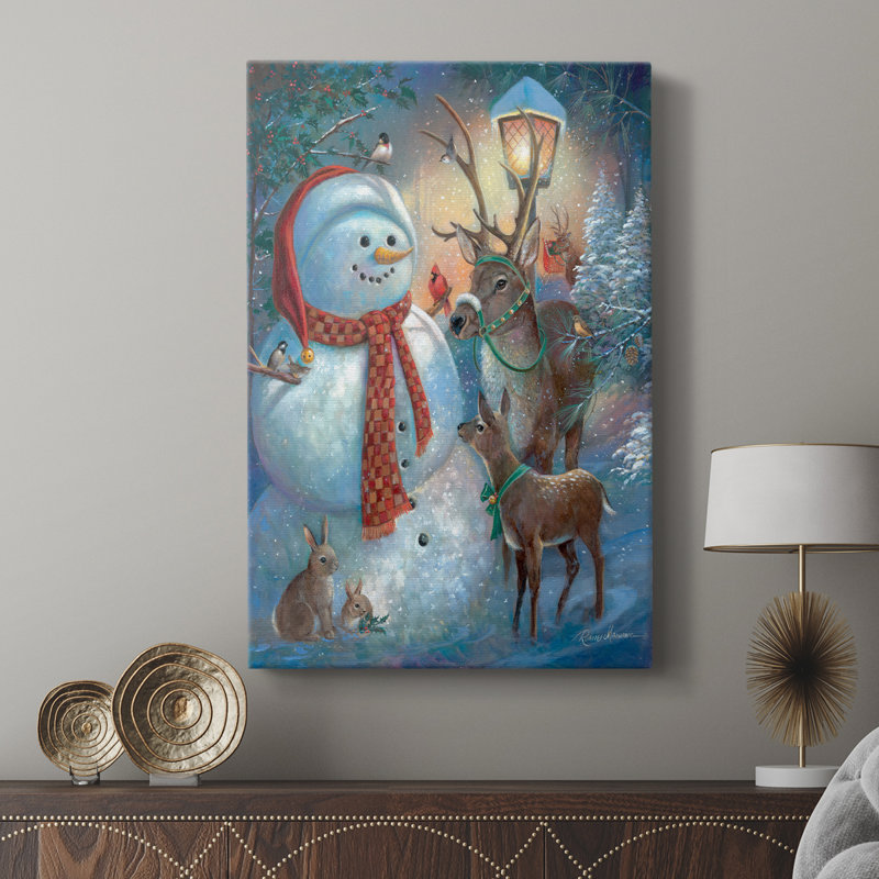 Bonjour, bonhomme de neige! -Galerie enveloppée Cavas, H 18 po x l 12 po