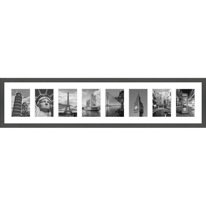 Kyelar Wood Picture Frame with Mat, Dark Grey