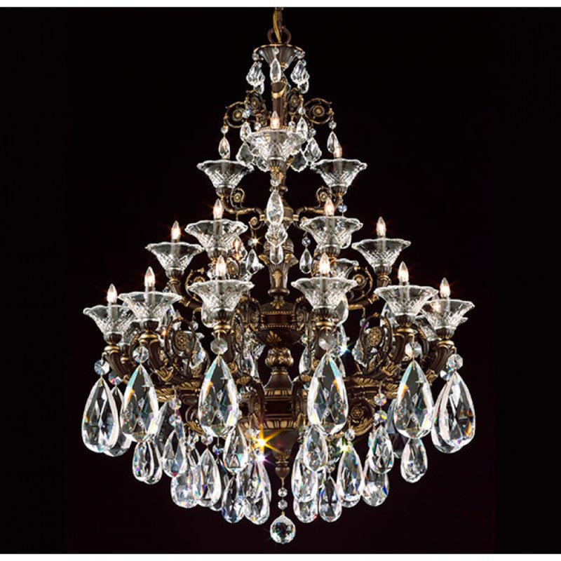 Lustre suspendu de la collection Traditional Barcelona, Or antique, Fumée, 48" Diameter x 52" Length