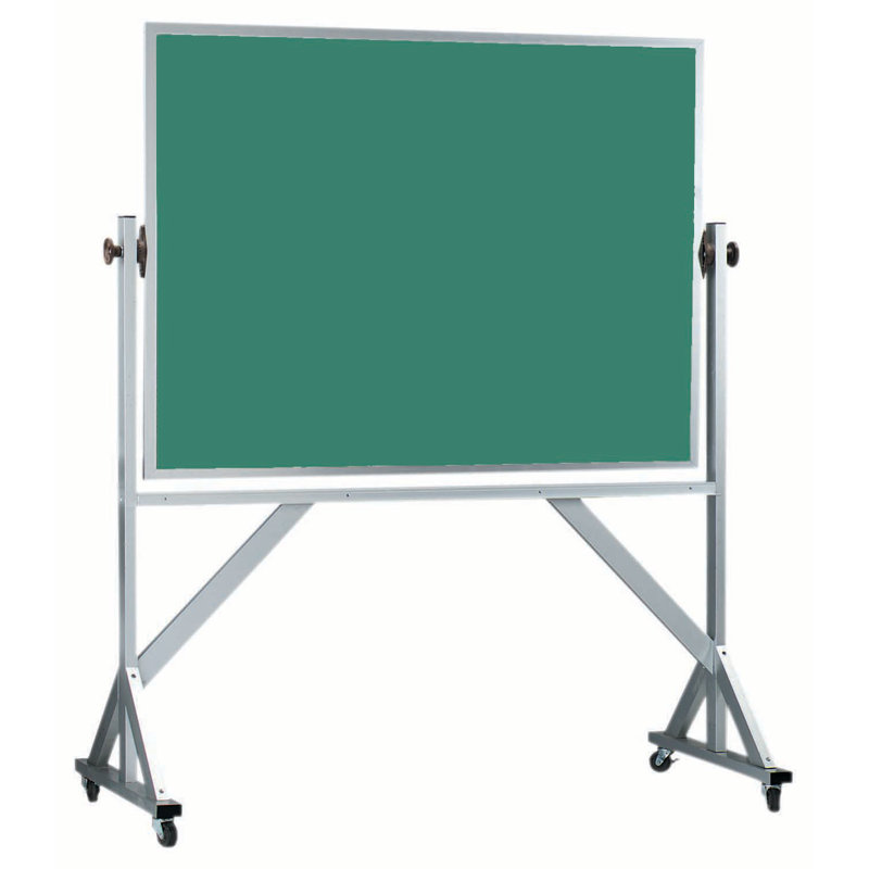 Tableau noir réversible sur pied, Vert, H 3 pi 6 po x l 5 pi
