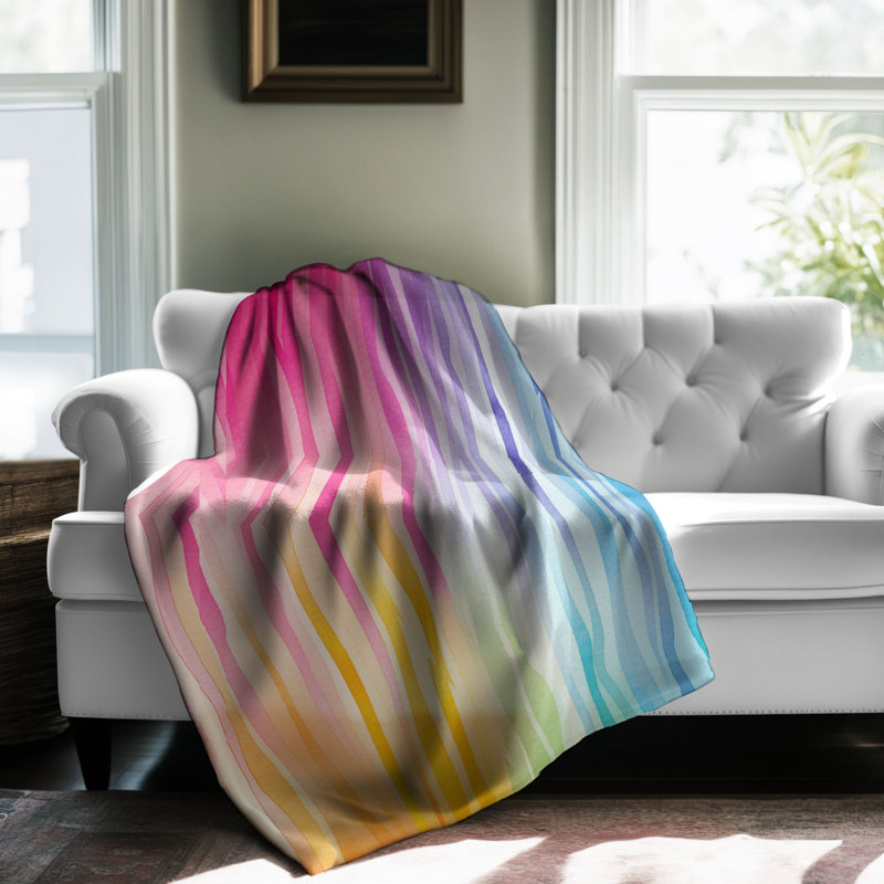 Color Strokes - couverture de qualité supérieure 1 pièce, Grand lit