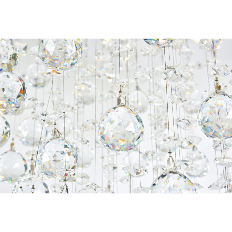 Lustre en cristal 48 lumières Primo, Chrome / choix 4 couleurs / Strass Swarovski