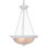 3-Light Indoor Textured White Pendant with Frosted Glass Bowl Shade