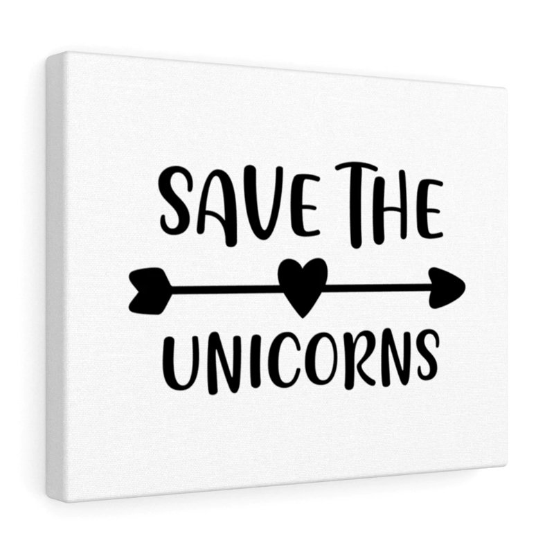Save the Unicorns 1 Piece Wrapped Canvas Wall Art, 30cm H x 41cm W