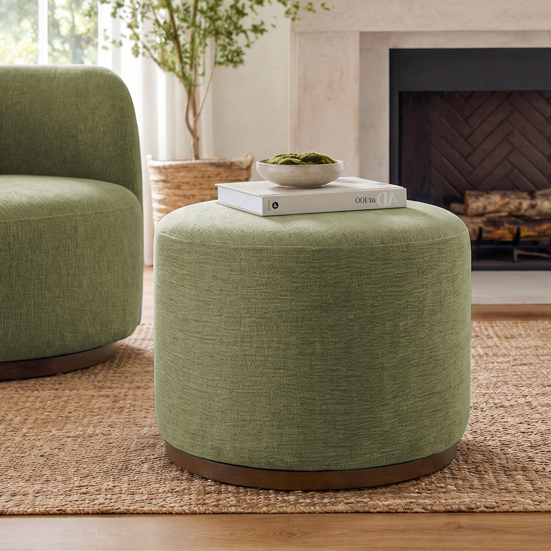 Pouf rond rembourré pivotant à 360° de 57 cm de large, Vert