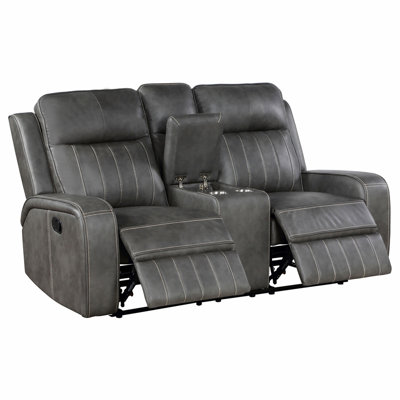 Lothen Upholstered Track Arm Motion Loveseat Grey