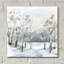 Art mural en verre «Snowy Winter Trees» par Katrina Pete-1081020330