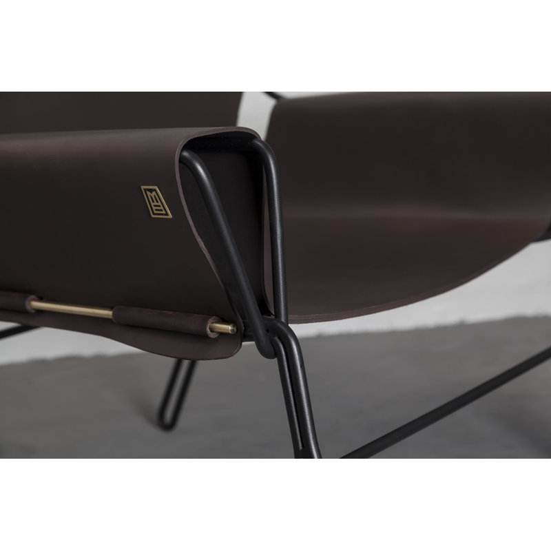 Perfidia Leather Lounge Chair, Brown Genuine Leather